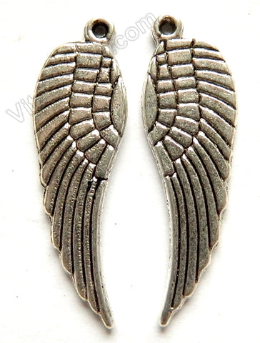 Wing - 1 piece Rhodium Plated Copper pendant