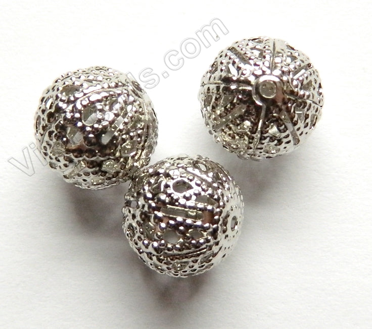 Rhodium Plated Copper Piercing Round Bead