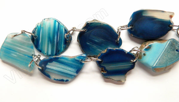 Blue Sardonix Agate  -  Flat Slabs 16"