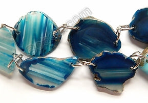 Blue Sardonix Agate  -  Flat Slabs 16"