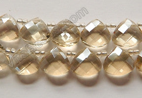 Light Champ. Crystal Quartz  -  13mm Faceted Flat Briolette 16"