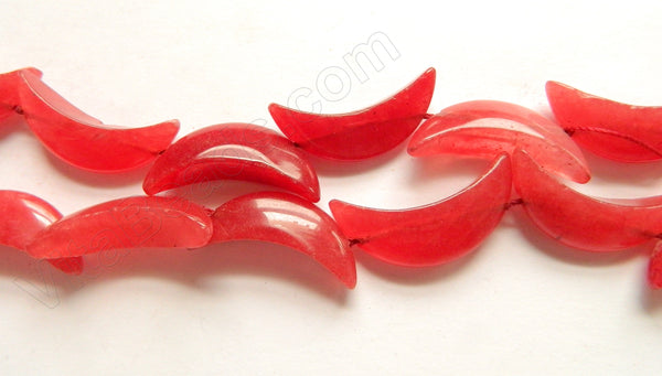 Red Jade  -  Crescent Strand 16"