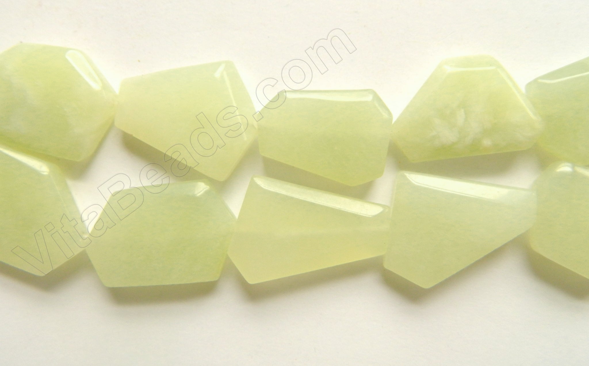 New Jade A -  Irregular Faceted Flat  16"