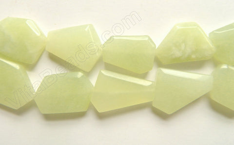 New Jade A -  Irregular Faceted Flat  16"