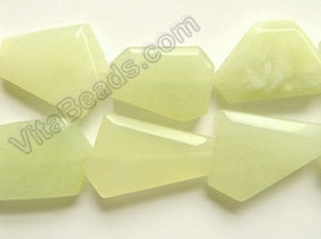 New Jade A -  Irregular Faceted Flat  16"