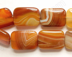Bright Brown Madagascar Agate AAA  -  Big Puff Rectangles  16"