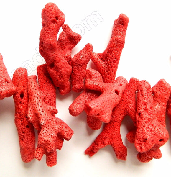 Big Red Sponge Coral  -  Big Free Form Branches 7"     10 x 60 mm