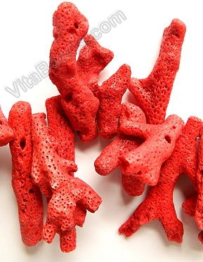 Big Red Sponge Coral  -  Big Free Form Branches 7"     10 x 60 mm