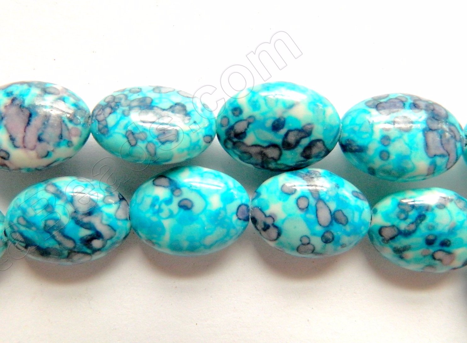 Blue Water Lily Magnesite  -  Puff Ovals  16"