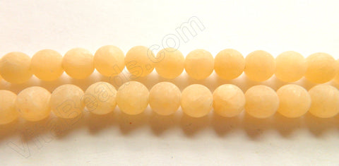Frosted Honey Jade  -  Smooth Round Beads 16"