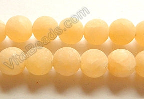 Frosted Honey Jade  -  Smooth Round Beads 16"