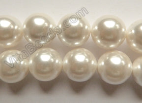 Pearl Shell  -  White  -  Smooth Round  16"