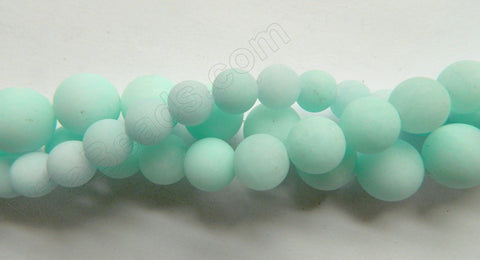 Frosted Amazonite Jade  -  Smooth Round  16"