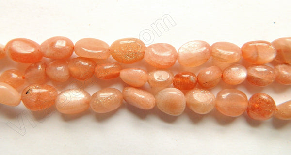 Orange Moonstone A  -  6-8mm Small Tumbles  16"