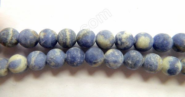 Frosted Sodalite  -  Smooth Round    16"    8 mm