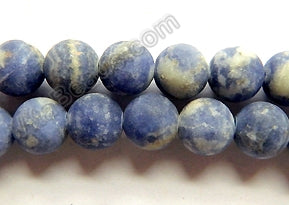 Frosted Sodalite  -  Smooth Round    16"    8 mm