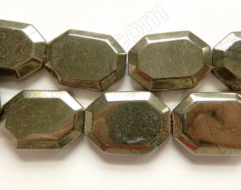 Pyrite  -  Faceted Rectangle Hexagon  16"