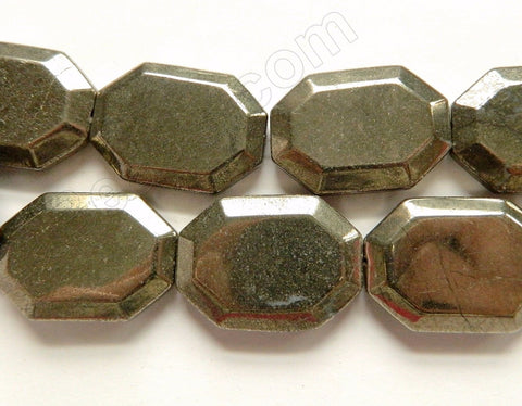 Pyrite w/ White  -  Faceted Rectangles 16"