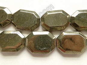 Pyrite  -  Faceted Rectangle Hexagon  16"