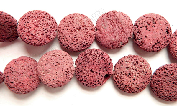 Dark Red Lava Stone  -  Puff Coins  16"