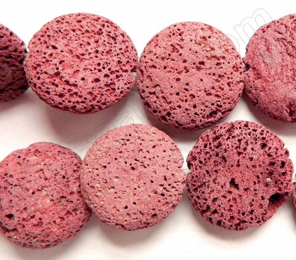 Dark Red Lava Stone  -  Puff Coins  16"