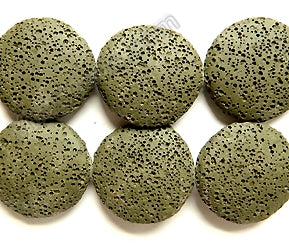 Dark Green Lava Stone  -  Puff Coins  16"