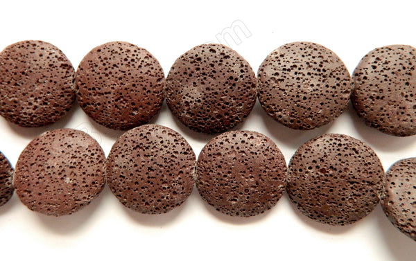 Dark Brown Lava Stone  -  Puff Coins  16"