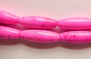 Hot Pink Crack Turquoise  -  Round Long Rice  16"