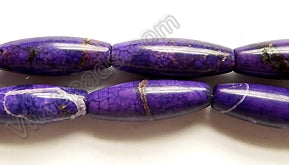 Dark Purple Crack Turquoise  -  Round Long Rice  16"