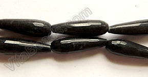 Black Jade  -  Faceted Long Drops  16"