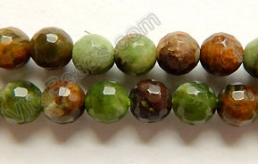 Green Opal  -  Faceted Round Beads 16"