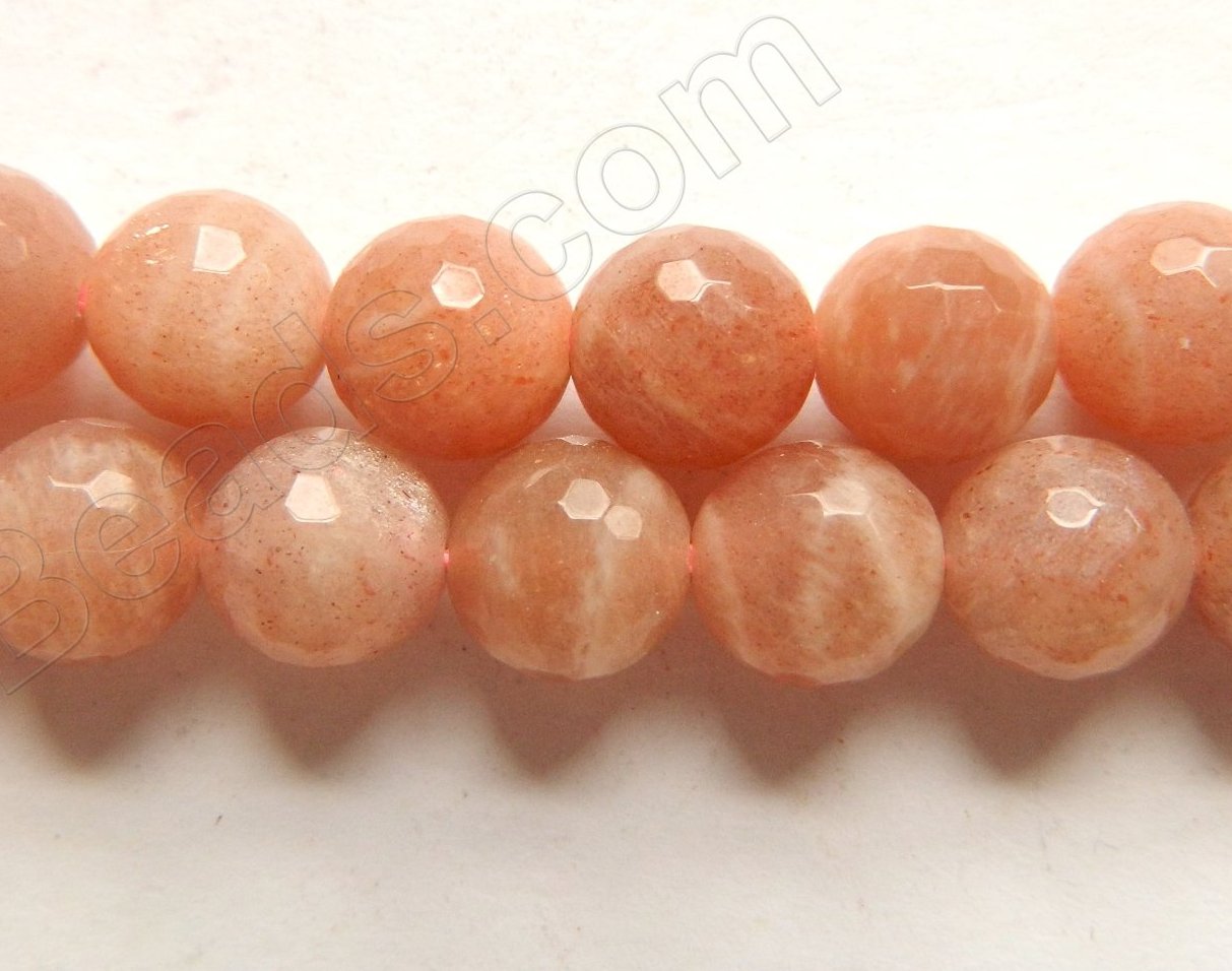 Pink Moonstone AAA  -  Faceted Round  16"