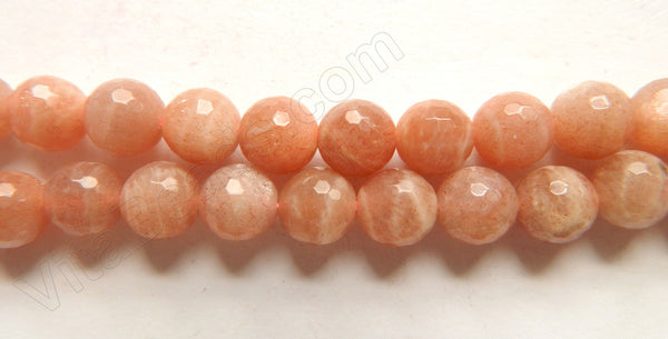 Pink Moonstone AAA  -  Faceted Round  16"