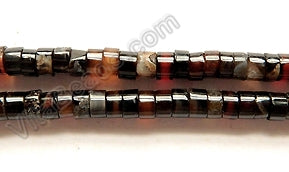 Black Onyx w/ Brown  -  Small Heishi 15"