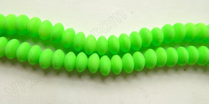 Frosted Green Glass  -  Rondels  16"     8 mm