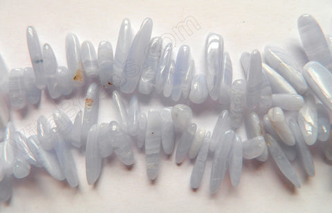 Blue Lace Agate A  -  Smooth Sticks 16"      6 x 20 mm