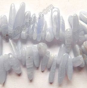 Blue Lace Agate A  -  Smooth Sticks 16"      6 x 20 mm