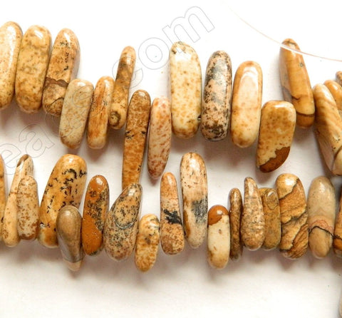 Picture Jasper  -  Smooth Sticks 16"      6 x 18 mm