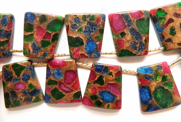 Rainbow Prase Pyrite  -  Top Side Drilled Ladder  8"