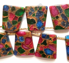 Rainbow Prase Pyrite  -  Top Side Drilled Ladder  8"