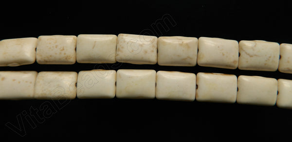 Ivory Crack Turquoise  -  Puff Rectangles  16"