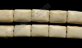 Ivory Crack Turquoise  -  Puff Rectangles  16"