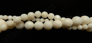 Ivory BambooCoral -  Faceted Round  16"
