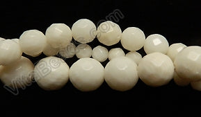 Ivory BambooCoral -  Faceted Round  16"