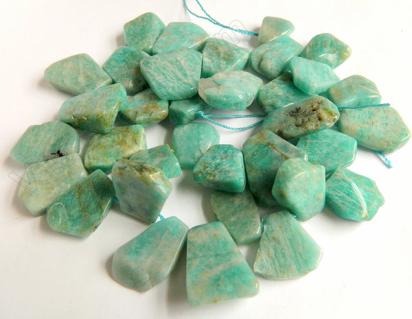 Russia Amazonite Light  -  Graduated Irregular Ladder Top Drilled  16"