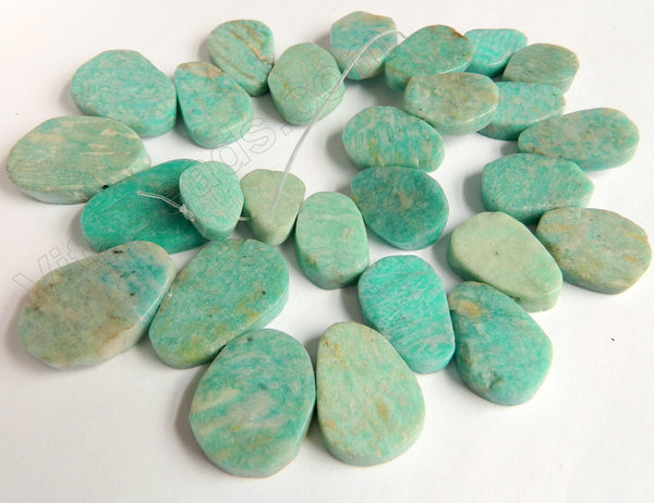 Light Russia Amazonite A  -  Graduated Irregular Drops Top Drilled  16"