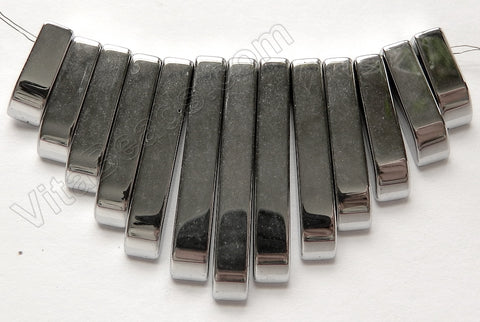 Silvery Plated Hematite Graduated 13 pc Pendant Set