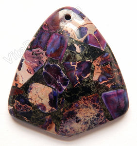 Purple Impression Prase  -  Smooth Sheld Pendant