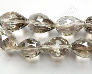 Mystic Smoky Crystal Quartz  -  Drilled Through Faceted Drop 8"