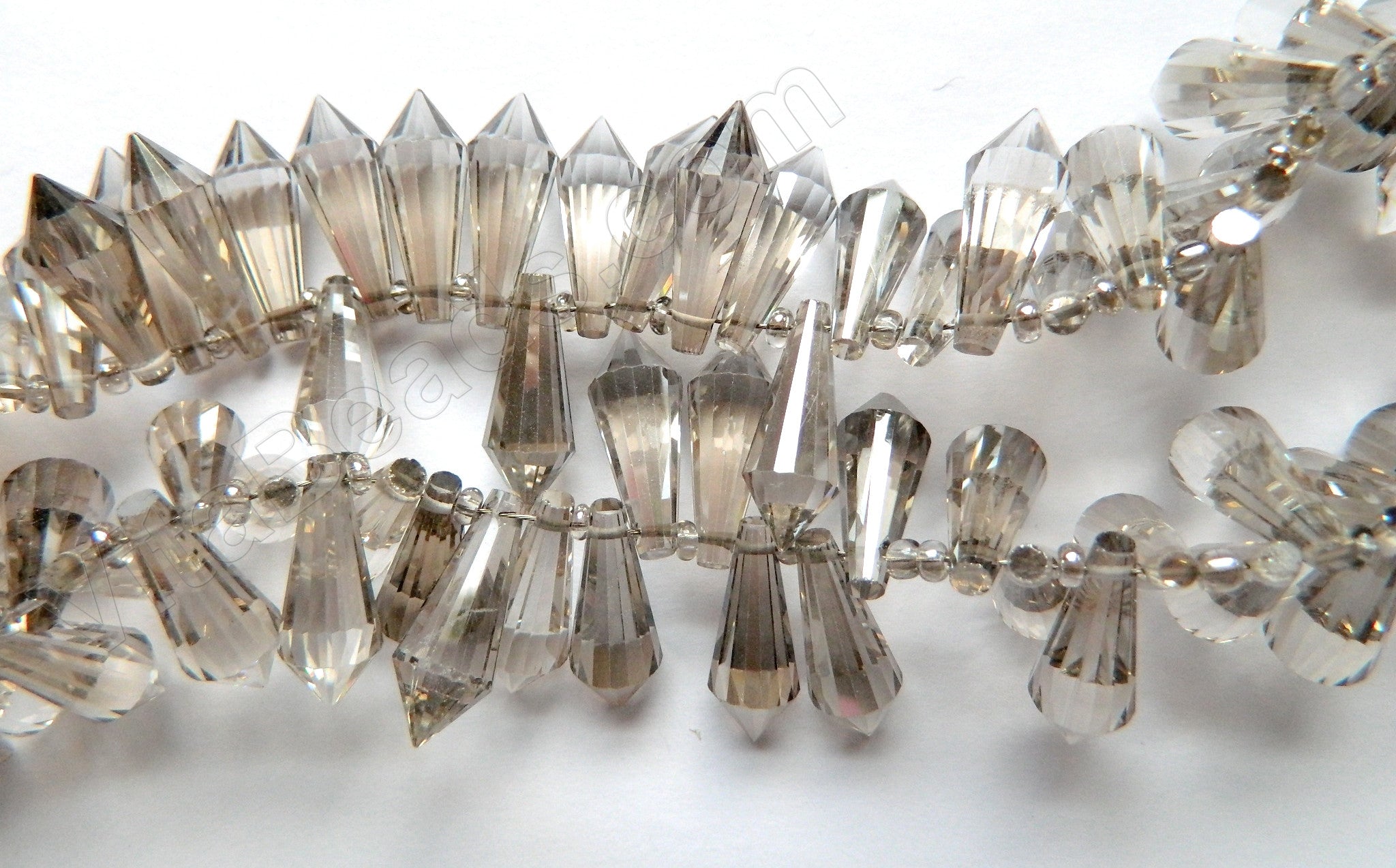 Smoky Crystal Quartz - 8x20mm Faceted Pendulum Top Drilled 8"